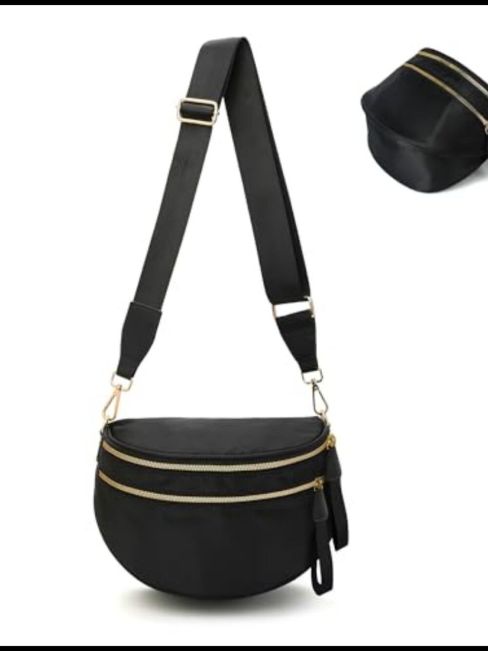 Checkered Crossbody Bum Bag Nylon Water-Resistant Adjustable Strap